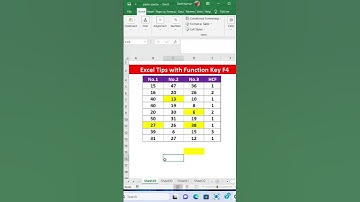 Excel tips with function key F4 🔑🔑🔑🔑 #excel #shorts