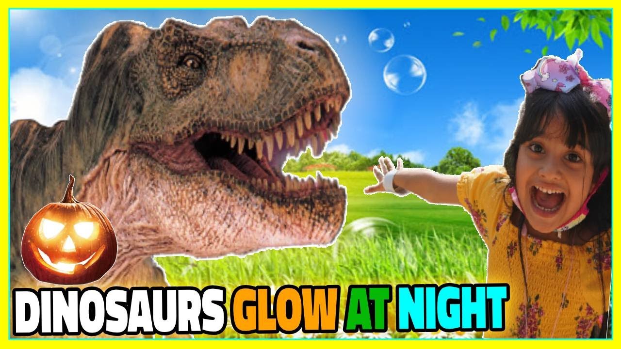 Learn Dinosaurs Fun Facts with Little Sanaya & Experience Glowing Dinosaurs at Nighttime