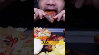 mukbang grilled fried and papaya salad sound #food #cooking #yummy #asmreating #mukbang  #shorts