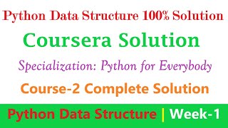 1 Coursera || Python Data Structures Week-1 Solution || Specialization Course - Python for Everybody