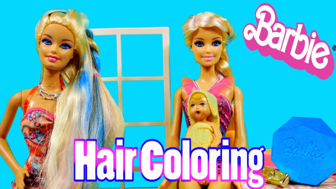 Barbie Color Chalk Hair Makeover Kit Barbie Doll Hair Chalking Review ...