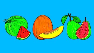 Satisfying video Relaxing coloring pages of juicy fruits and vegetables. mixed video stopmotion11