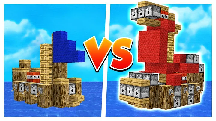 OP FLOATING MINECRAFT SHIP! (1v1v1v1 Ship Wars)