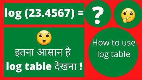How to See Log Table | Log table Kaise Dekhe