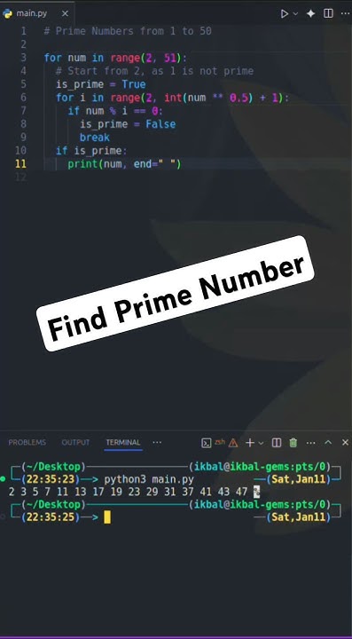 Find Prime Numbers in Python! #learnpython #programmingshorts # ...