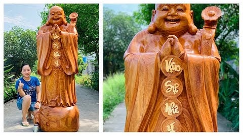 Đỉnh Cao Nghệ Thuật Điêu Khắc Tượng Gỗ. Tượng Di Lặc Chúc Phúc Vạn Sự Như Ý Gỗ Hương Đỏ Siêu Vân