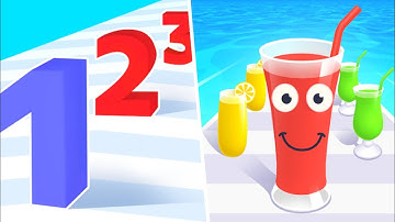 Juice Run vs Number Master 3D - All Levels Gameplay Walkthrough New Update Android iOS
