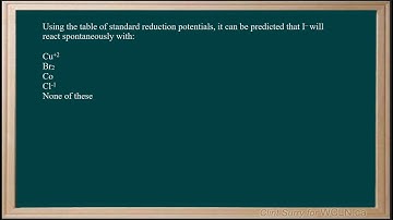 WCLN -Chemistry- Identify species that will give a Spontaneous REDOX with a given ion