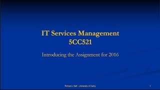 ITSM Assignment Specification