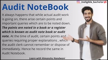 Audit Notebook | Contents of Audit Notebook | Auditing | BCom Sem 5 | CA- IPCC | #himanshunandwani