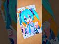 Drawing Hatsune Miku | Coffee Art ☕️: #shorts #hatsunemiku #drawinganime
