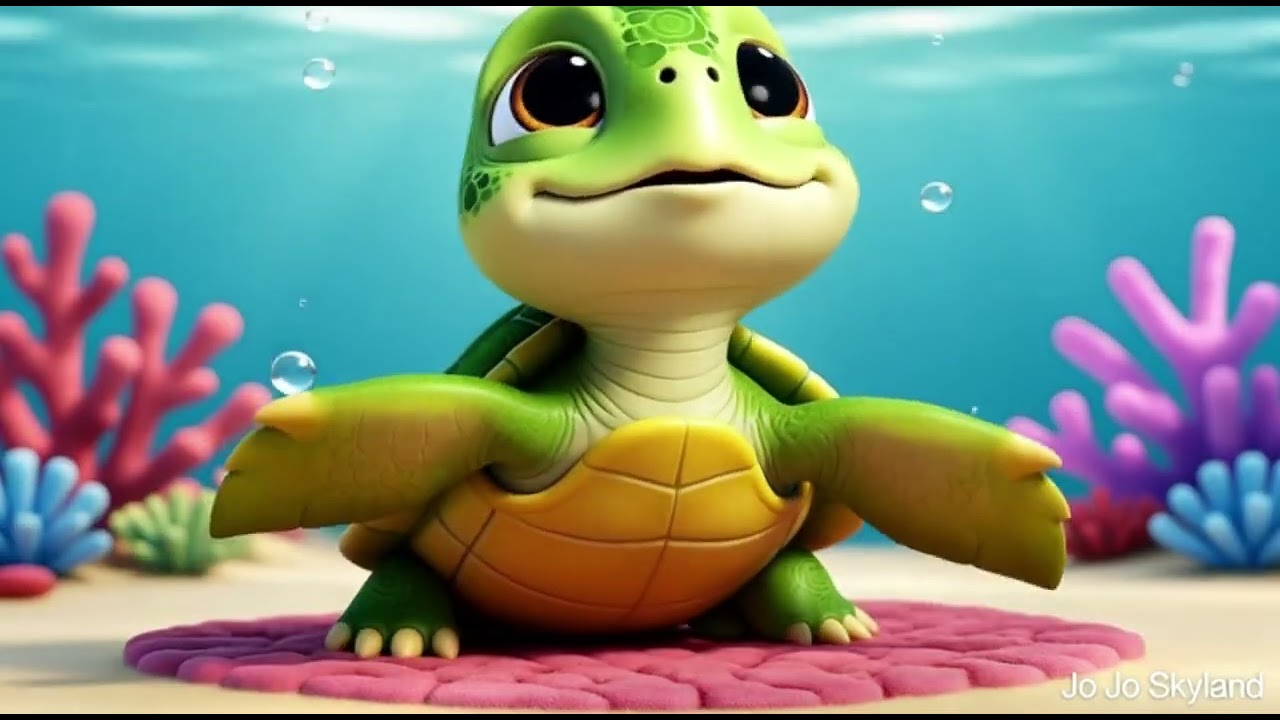 Slow Turtle Yoga 🐢🧘 | Calm Kids Song | Gentle Nursery Rhyme