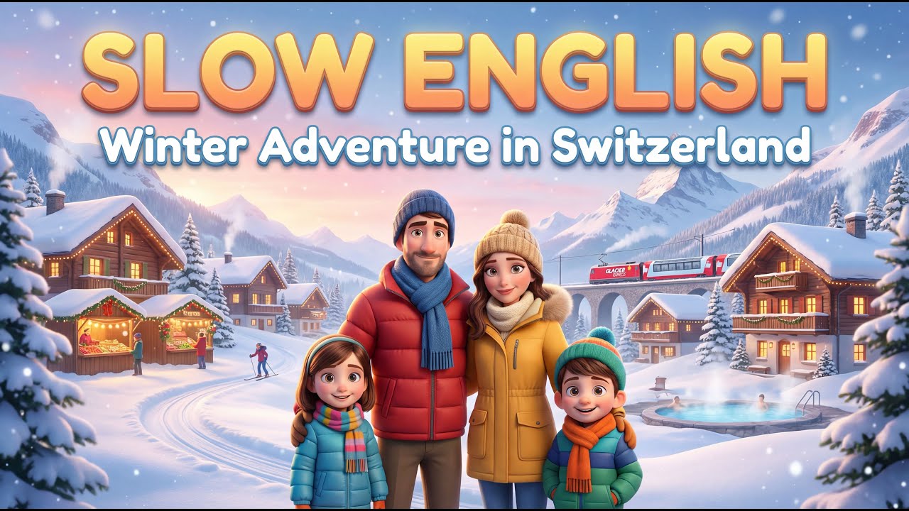 A Family Winter Adventure in Switzerland | Easy English Listening (A2)