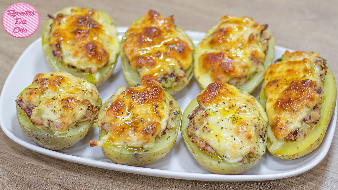 BATATAS RECHEADAS CREMOSAS COM BACON | RECEITAS DA CRIS