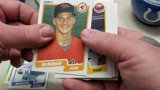 40 LOOKING FOR THE 500 K JOSE URIBE CARD IN A 1990 FLEER BASEBALL WAX PACK HA HA