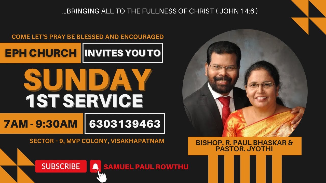 Sunday 1st Service | EPH Church | Message | 10-11-2024 | #Live | Samuel ...