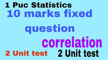 1 Puc Statistics|10 marks important questions|2 unit test important concept|Correlation problem