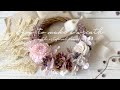 【100均DIY】セリアやダイソーの造花で作る♡大人かわいいハーフリース/リースの作り方/100均ハンドメイド/インテリアフラワー/100均ハンドメイド/100均インテリア/100均造花アレンジ