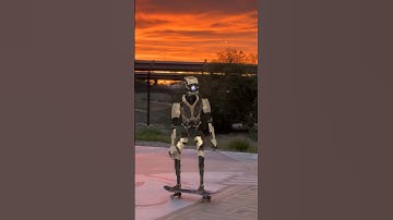 AMAZING skateboarding robot! 🤖 #sunset