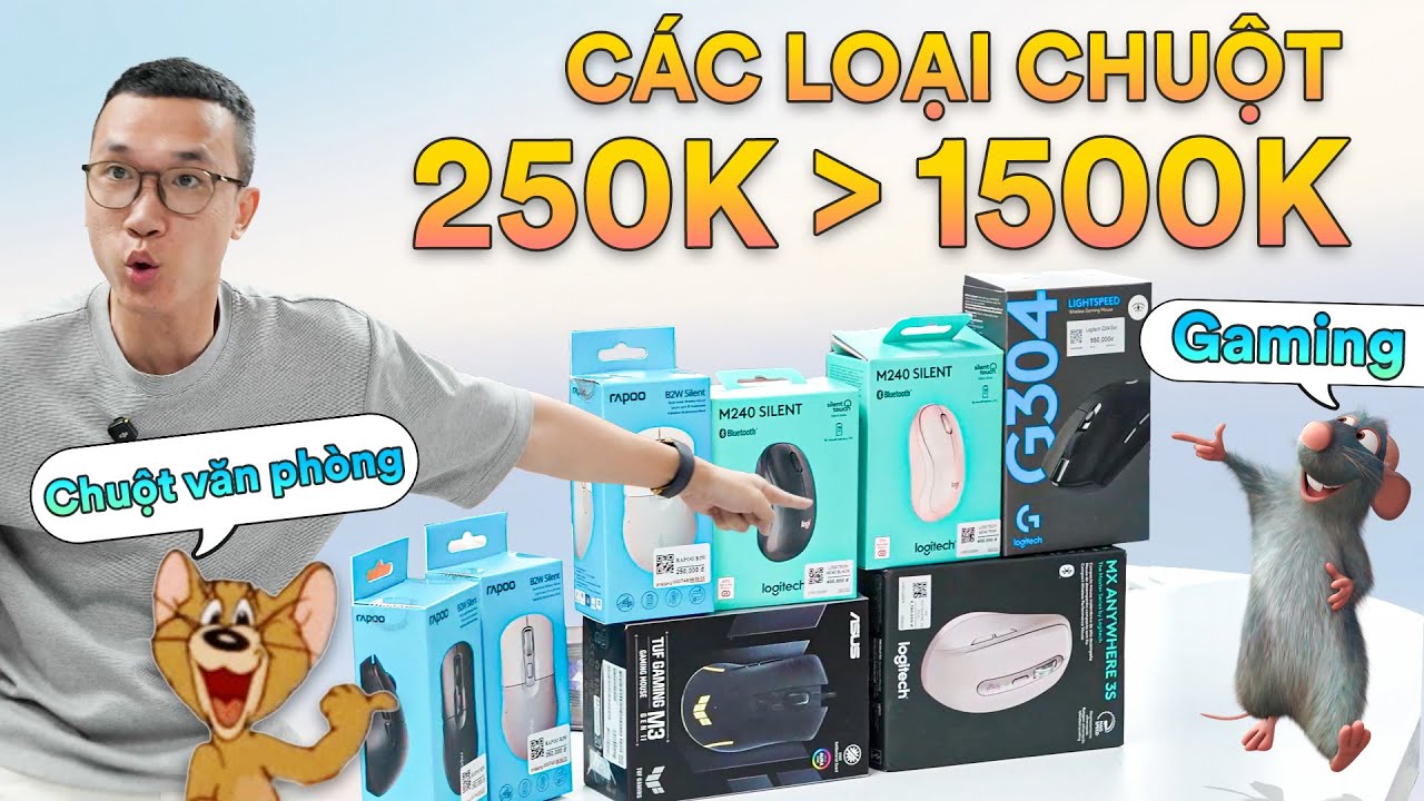 Các loại chuột văn phòng và gaming cho nhiều nhu cầu năm 2026