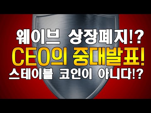 웨이브 상장폐지 오늘밤 CEO의 중대발표 이제는 스테이블 코인이 아니다 