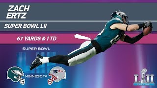 Zach Ertz's HUGE Game in Super Bowl LII | Eagles vs. Patriots | Super Bowl LII Player Highlights