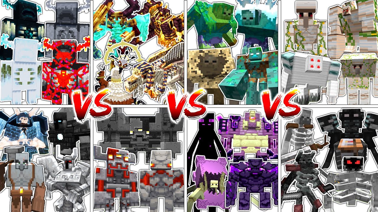TOUGHEST BOSSES TEAM TOURNAMENT in Minecraft Mob Battle - YouTube