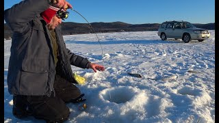 Как ловится рыба на Аляске, когда очень холодно? Шикарный выезд  на рыбалку.