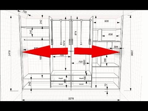 Встроенный шкаф купе в комнате с кривыми стенами