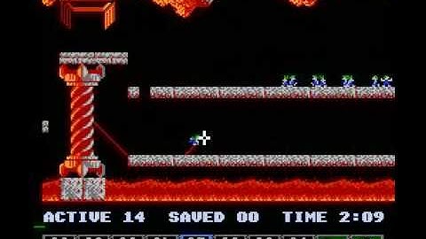 Lemmings (NES) mayhem level 17 solution
