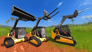 Mini Bulldozer JCB and Loader Works on a Farm | We study Special Equipment