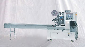 Food candy snacks flow wrapping MC horizontal type film wrapper installation demo 枕包機調試運行視頻