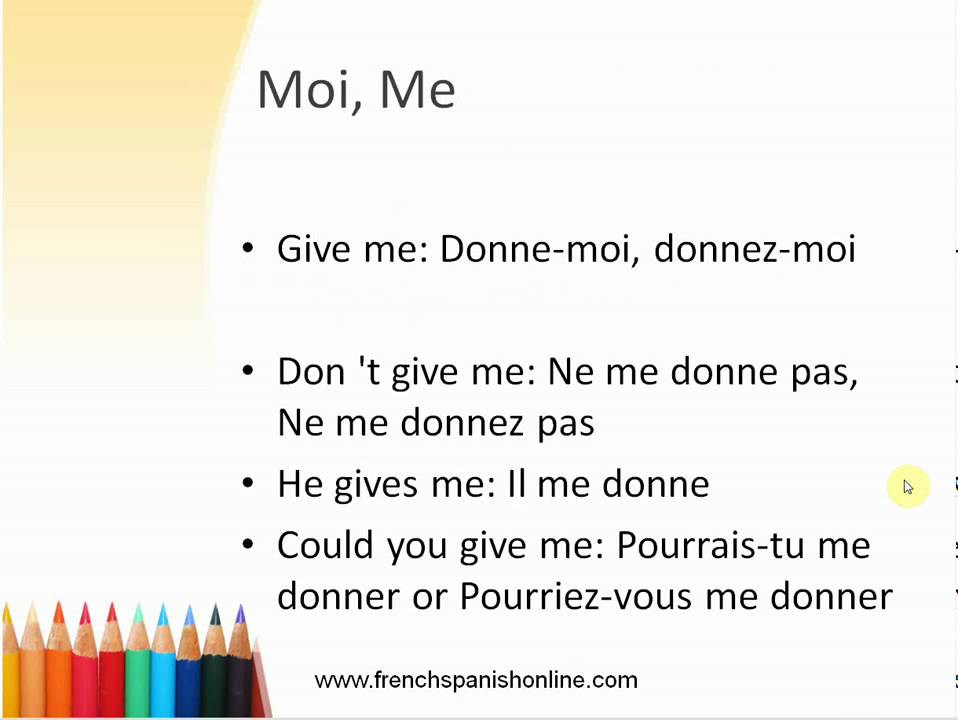 Moi Vs Me In French