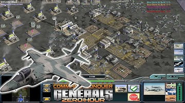 "Harrier jump jet spam" USA Rogue 1 vs 5 Hard Army| C&C Generals ZH Reborn Mod