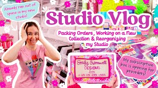 STUDIO VLOG ✨ I Already Ran Out of Space in my New Studio!?  Packing Orders and Draw with Me