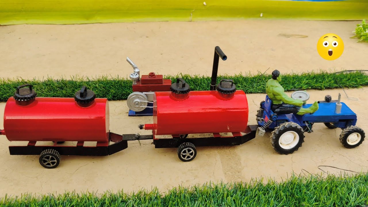 how to make double water tanker project/diy tractor making mini water ...