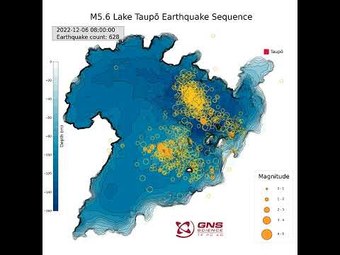 Taup?  M5.7 Earthquake and Aftershocks Animation 13 Dec 2022