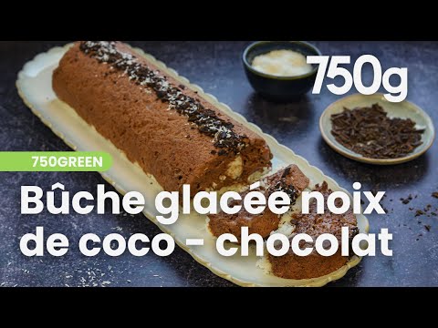 Recette de bûche de noël glacée healthy au chocolat et à la noix de coco - 750g