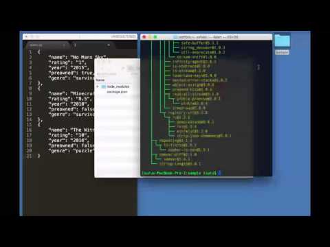 JSONiq FLWOR expressions using NodeJS CLI tools