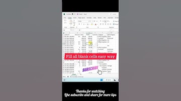 Find all blank cells and fill it with data in Excel | #blank #exceltips #null