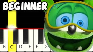 The Gummy Bear - Bubble Up - Slow and Easy Piano Tutorial - Beginner