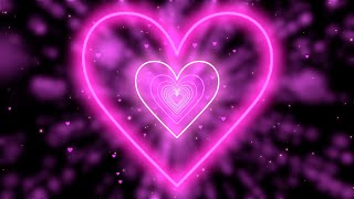 Neon Lights Love Heart Tunnel💗Neon Heart Tunnel Background Video Loop | Abstract Background Video