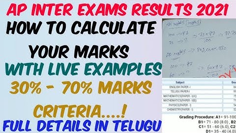 AP Inter Marks Calculation//How to calculate AP Inter Marks 2021//30-70% Marks//MPC,BIPC,MEC,CEC