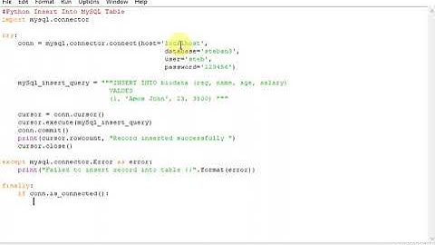 Python Insert Into MySQL Table