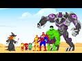 Rescue All HULK Family &amp; SPIDERMAN, IRONMAN vs BLACK PANTHER MECH: Who Is The King Of Super Heroes?