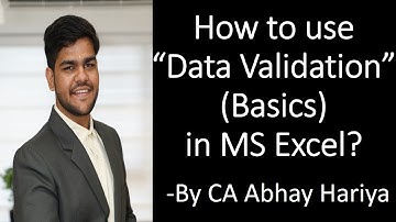 How to use Data Validation (Basics) with different example in MS Excel by CA Abhay Hariya (in Hindi)