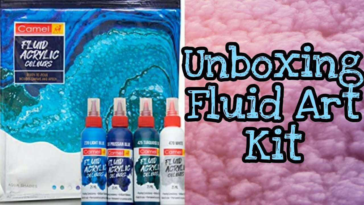 Camel fluid art kit unboxing 🎨🖌️💜