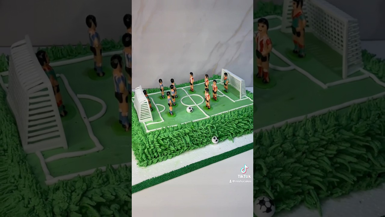 Mi primer pastel de fútbol clásico ⚽️👀 #cake #futbol #pastel #cancha