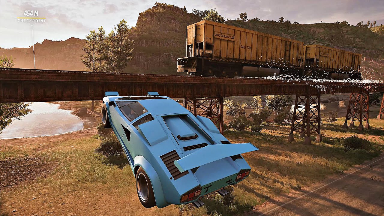 FORZA HORIZON 5 - Lamborghini Countach Vs. Freight Train (Showcase ...