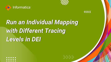 How to Run an Individual Mapping with Different Tracing Levels in Data Engineering Integration